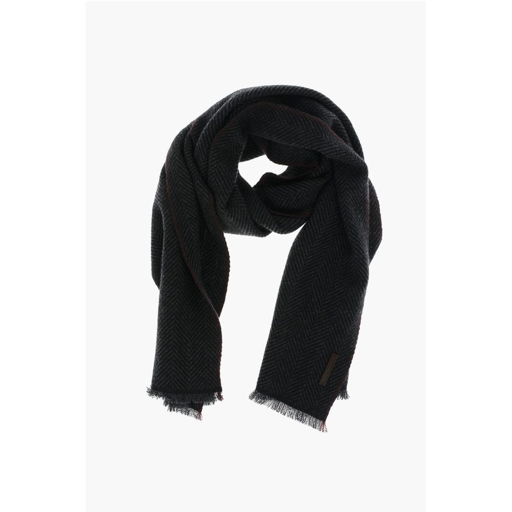 Ermenegildo Zegna herringbone patterned cashmere scarf