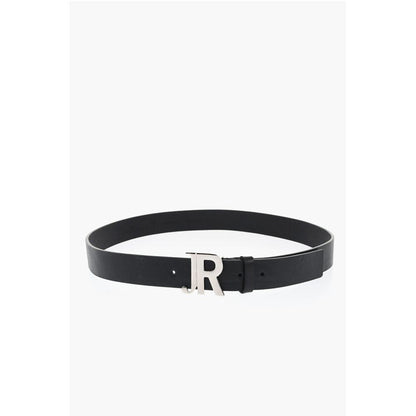 John Richmond Solid Color Leather Belt 35mm