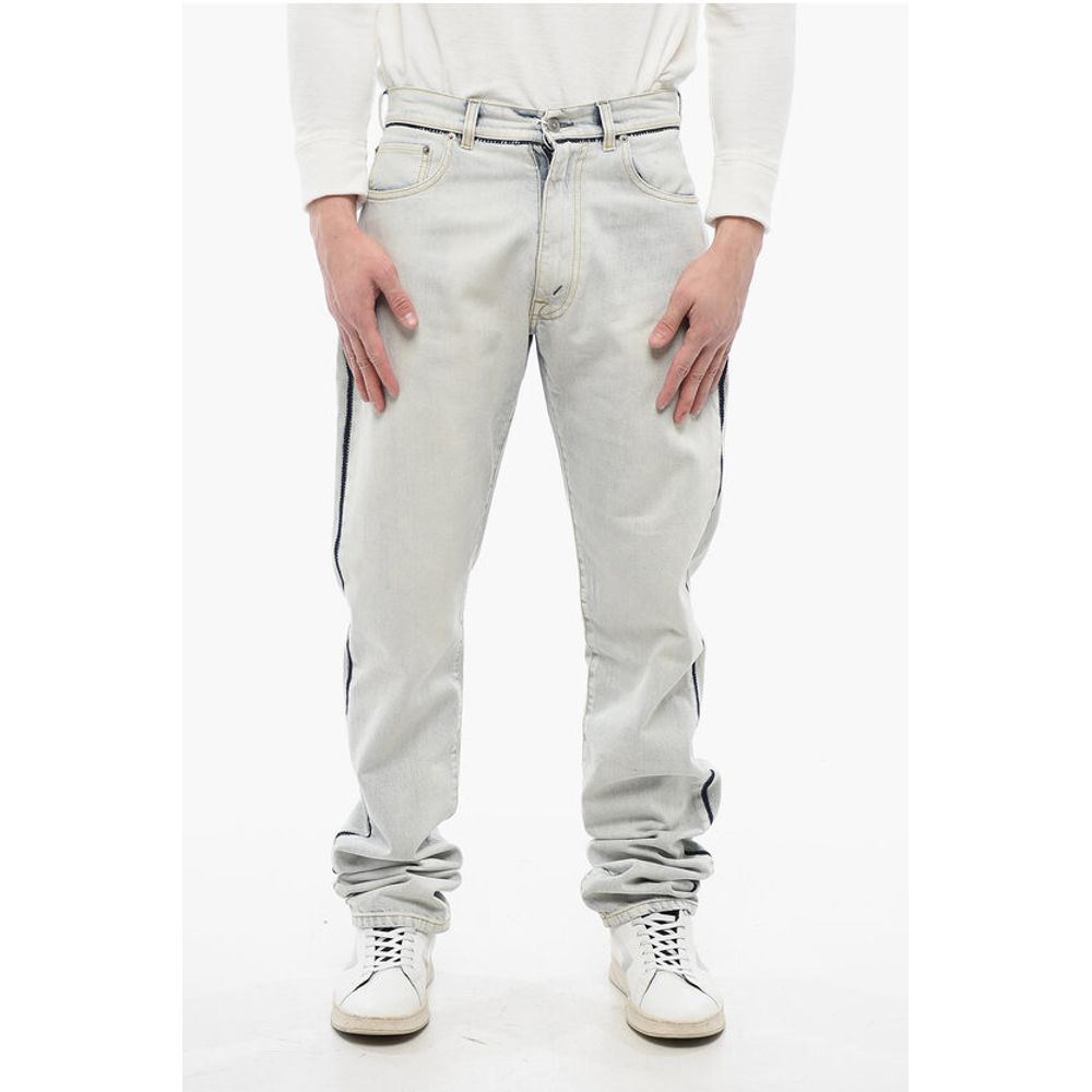 Maison Margiela MM1 Cotton Slim Fit Denims with Contrasting Details 17cm