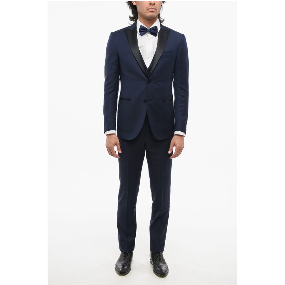 Corneliani CODE Virgin Wool 3 Piece Suit With Peak Lapel