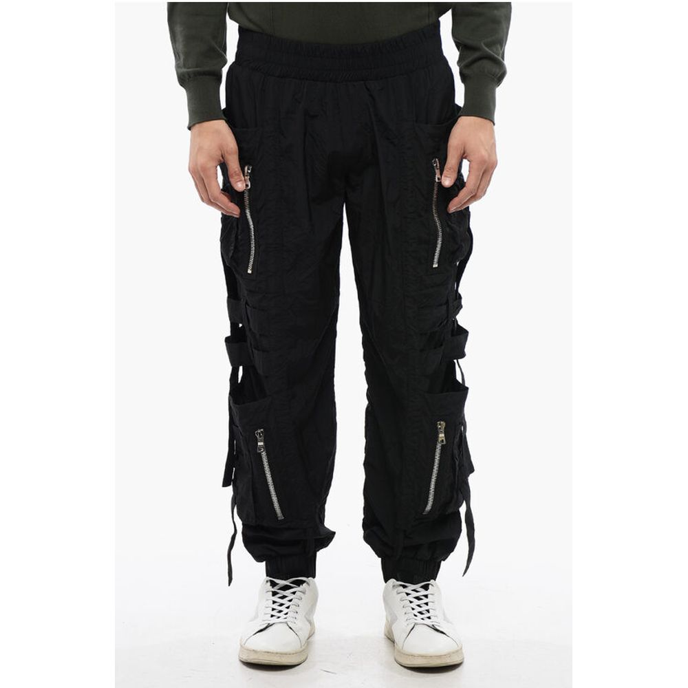 Balmain Nylon BANDED Cargo Pants with Cuffs