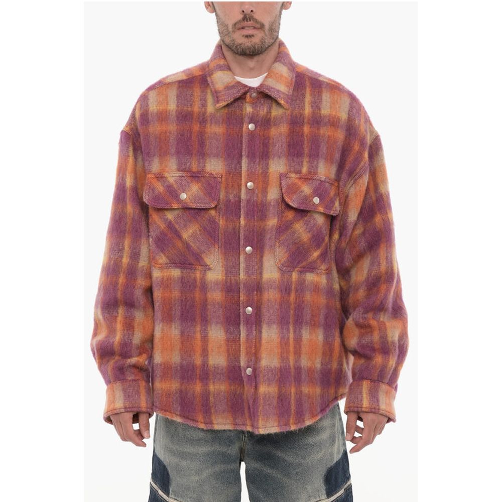 Palm Angels Virgin Wool Overshirt with Snap Buttons