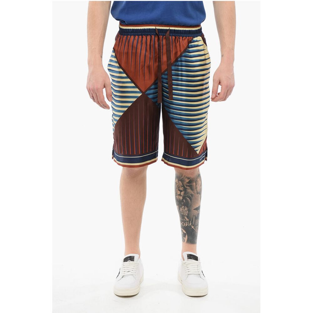 Dolce & Gabbana Geometric Patterned Silk Shorts