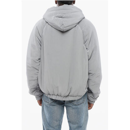 Dolce & Gabbana Padded Silk Hoodie with Front Zip