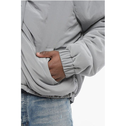Dolce & Gabbana Padded Silk Hoodie with Front Zip