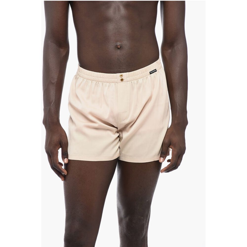 Dolce & Gabbana UNDERWEAR Silk Shorts with Elastic Waistband