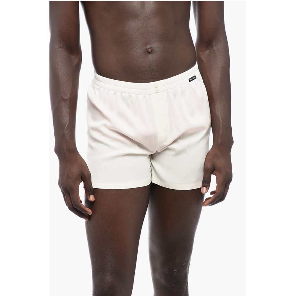 Dolce & Gabbana UNDERWEAR Silk Shorts with Elastic Waistband