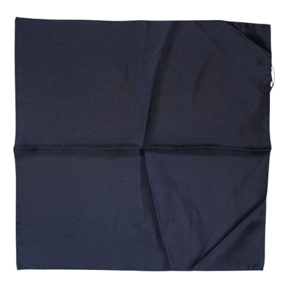 Dolce & Gabbana Dark Blue Silk Square Men Foulard Scarf