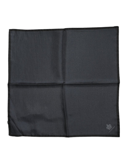 Dolce & Gabbana Dark Gray DG Crown Silk Square Foulard Scarf