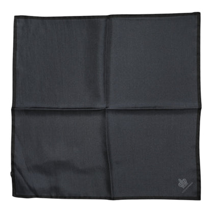 Dolce & Gabbana Dark Gray DG Crown Silk Square Foulard Scarf