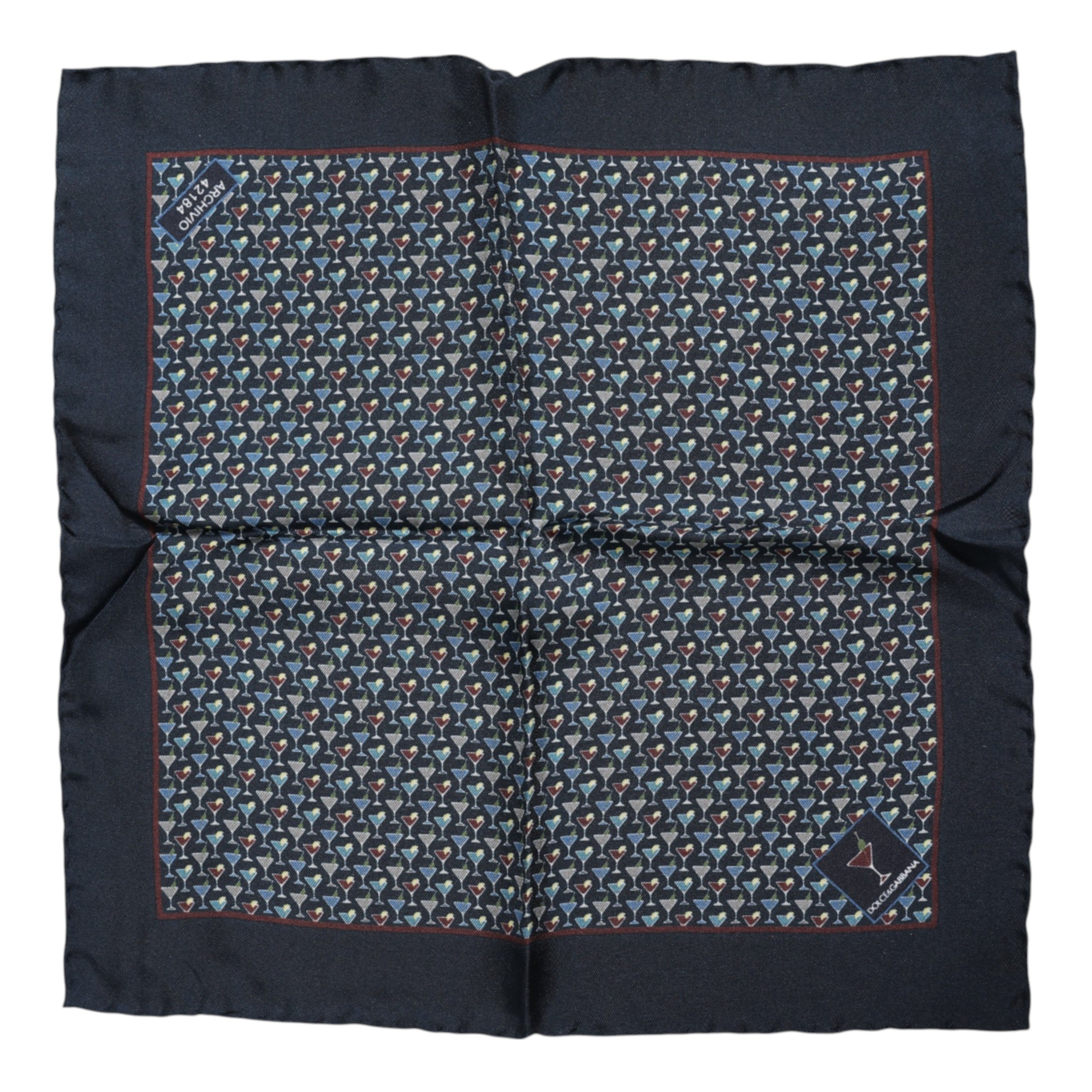 Dolce & Gabbana Blue Cocktail Silk Square Foulard Scarf