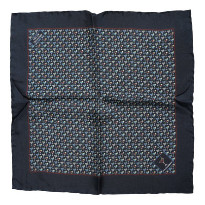 Dolce & Gabbana Blue Cocktail Silk Square Foulard Scarf