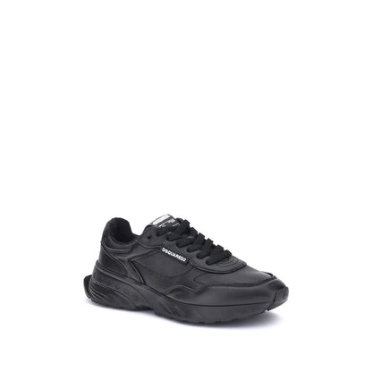 Dsquared² Black Calf Leather Bos Taurus Athletic Sneakers