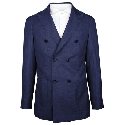 Loro Piana Made in Italy Blue Linen Blazer