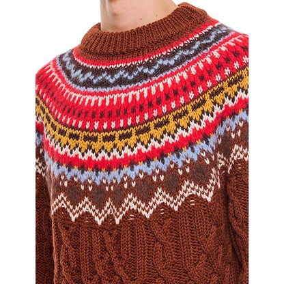 Moncler Grenoble Fair Isle Intarsia Cable-knit Wool Jumper