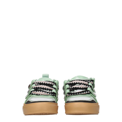 Marcelo Burlon Green Leather Low Tops