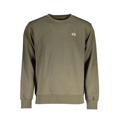 La Martina Green Cotton Sweater