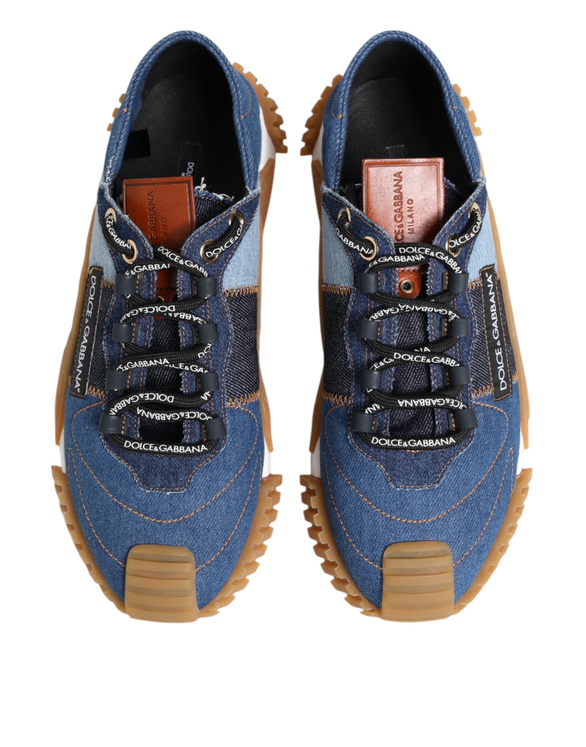 Dolce & Gabbana Blue Lace Up Low Top NS1 Sneakers Shoes