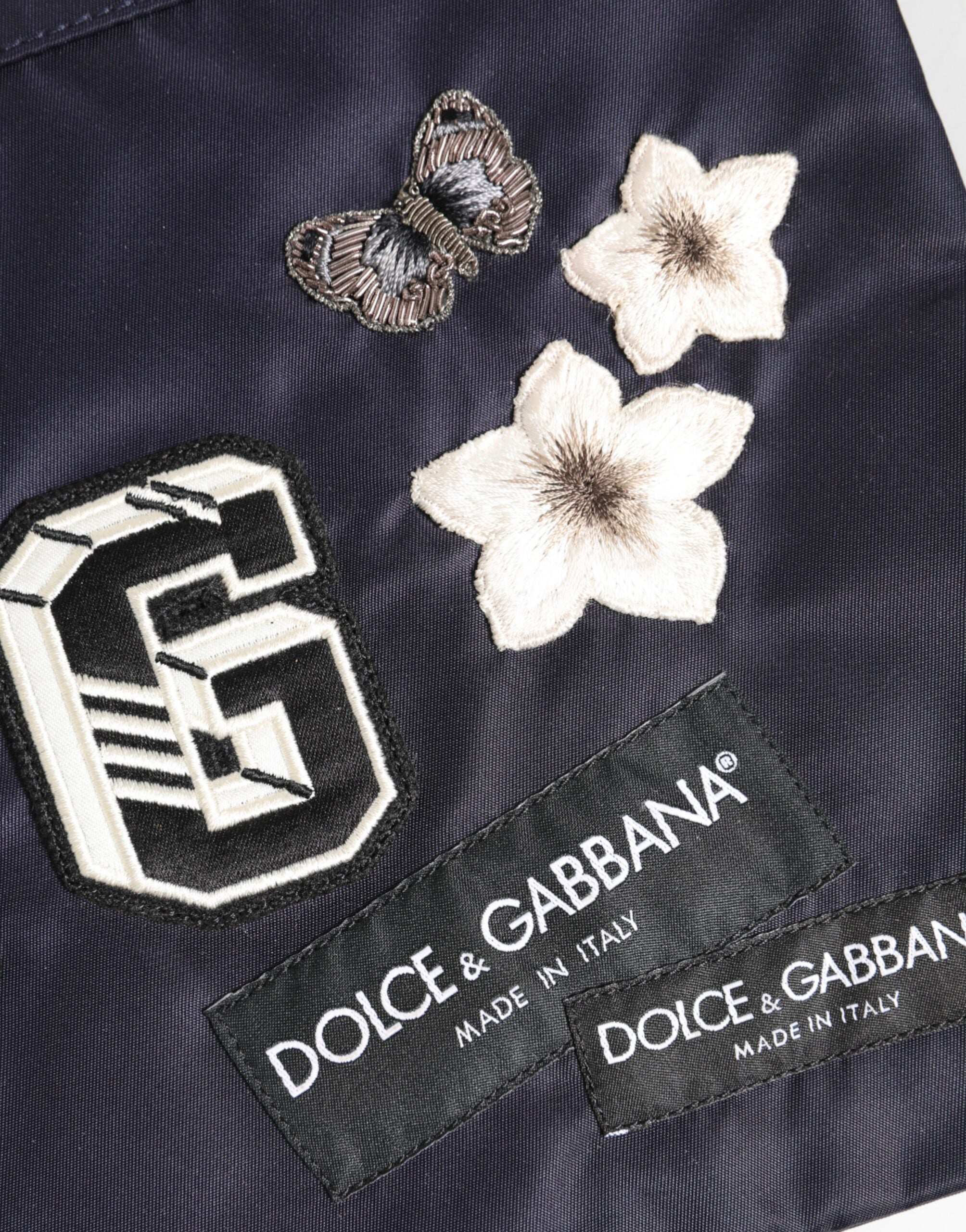 Dolce & Gabbana Blue DG Logo Patch Embellished Pouch Clutch Men Borse Bag