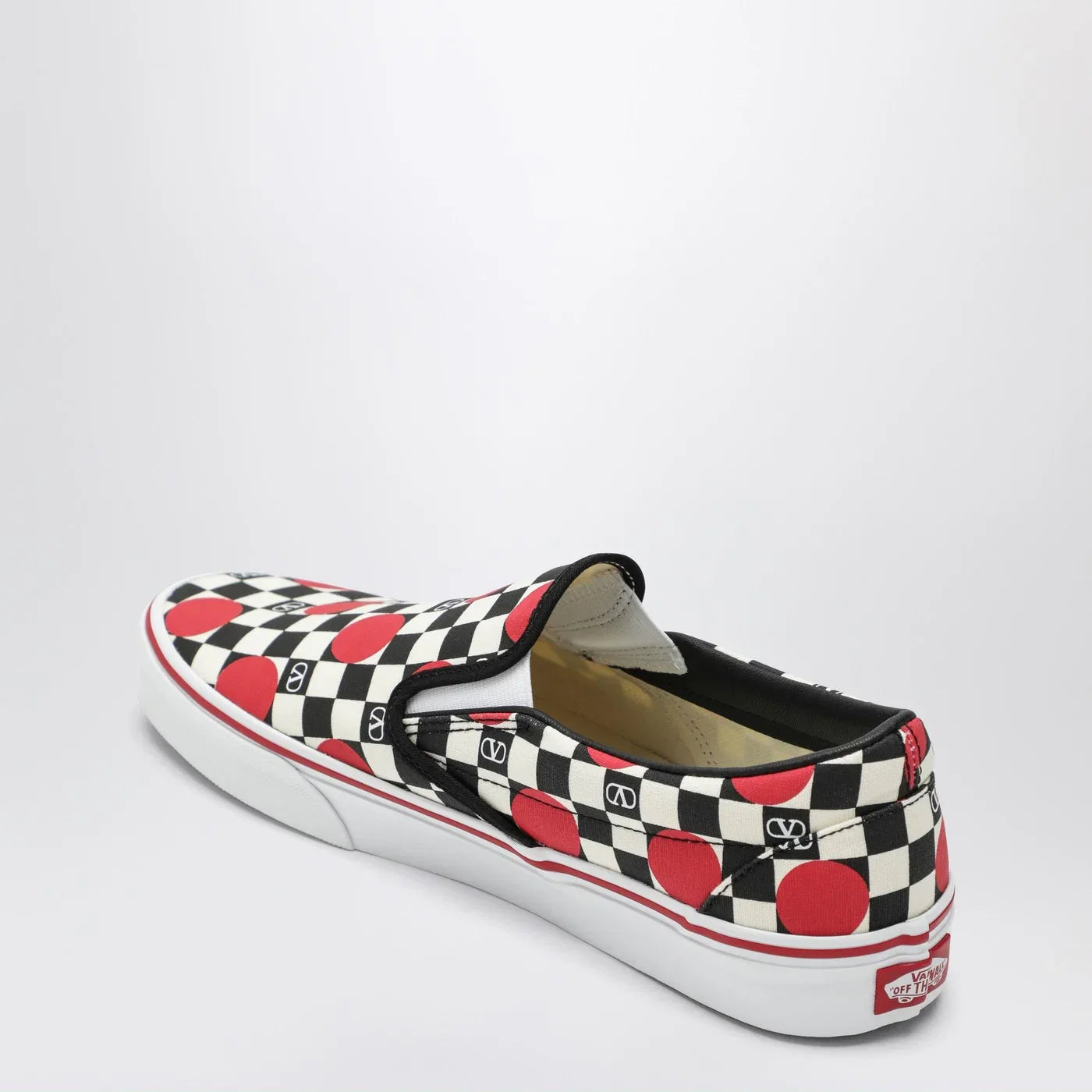 Valentino Garavani X Vans Slip-On Sneakers black/red with VLogo Checkerboard print and polka-dot detail Sneakers Valentino Garavani X Vans