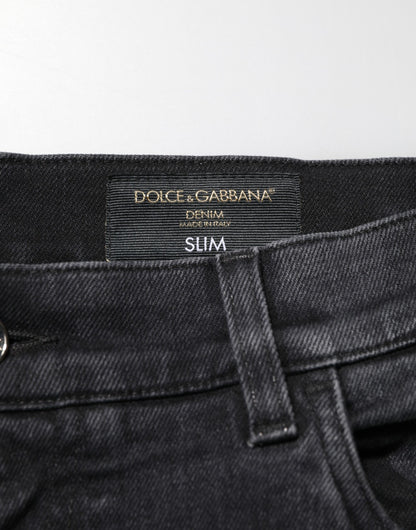 Dolce & Gabbana Black Slim Fit Stretch Men Denim Pants Jeans