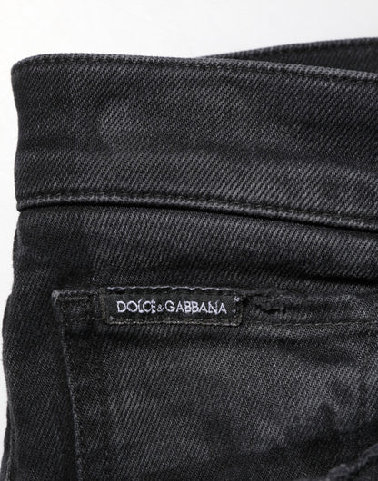 Dolce & Gabbana Black Slim Fit Stretch Men Denim Pants Jeans
