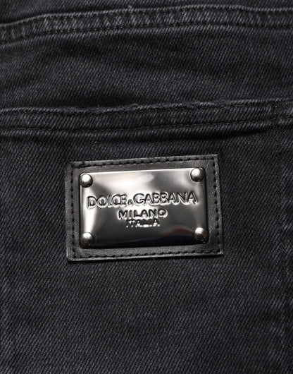 Dolce & Gabbana Black Slim Fit Stretch Men Denim Pants Jeans