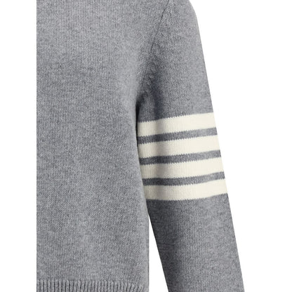 Thom Browne Elegant Sweater with half-zip detail on the neck
