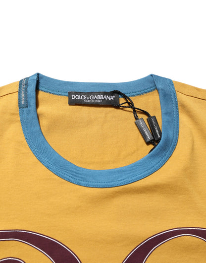 Dolce & Gabbana Yellow Logo Crew Neck Short Sleeves T-shirt