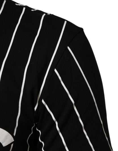 Dolce & Gabbana Black Cotton Polka Dots Round Neck T-shirt