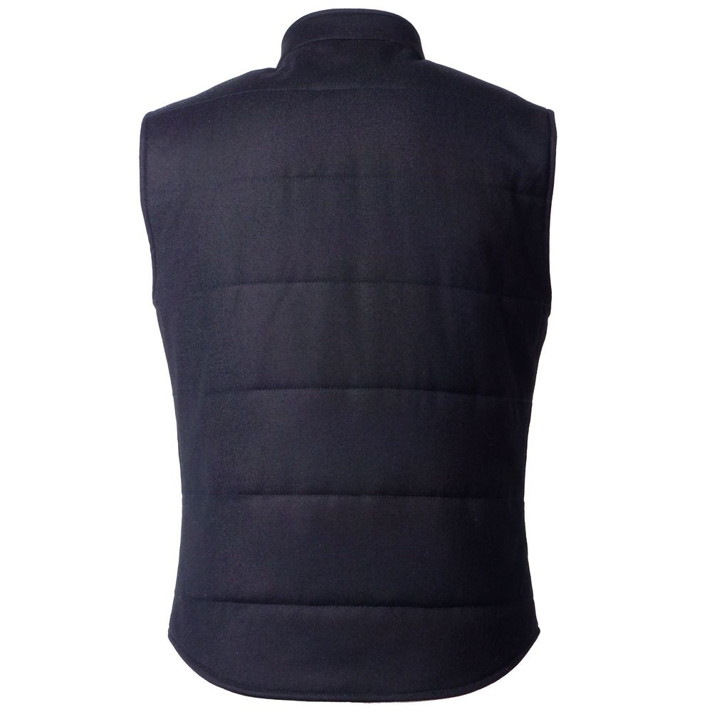 Made in Italy Blue Wool Sleveless Jacket