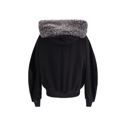 Dolce & Gabbana Hooded Sweatshirt with wide fur-trimmed hood