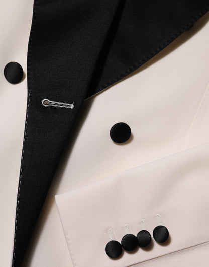 Dolce & Gabbana White SICILIA Double-Breasted Suit Blazer