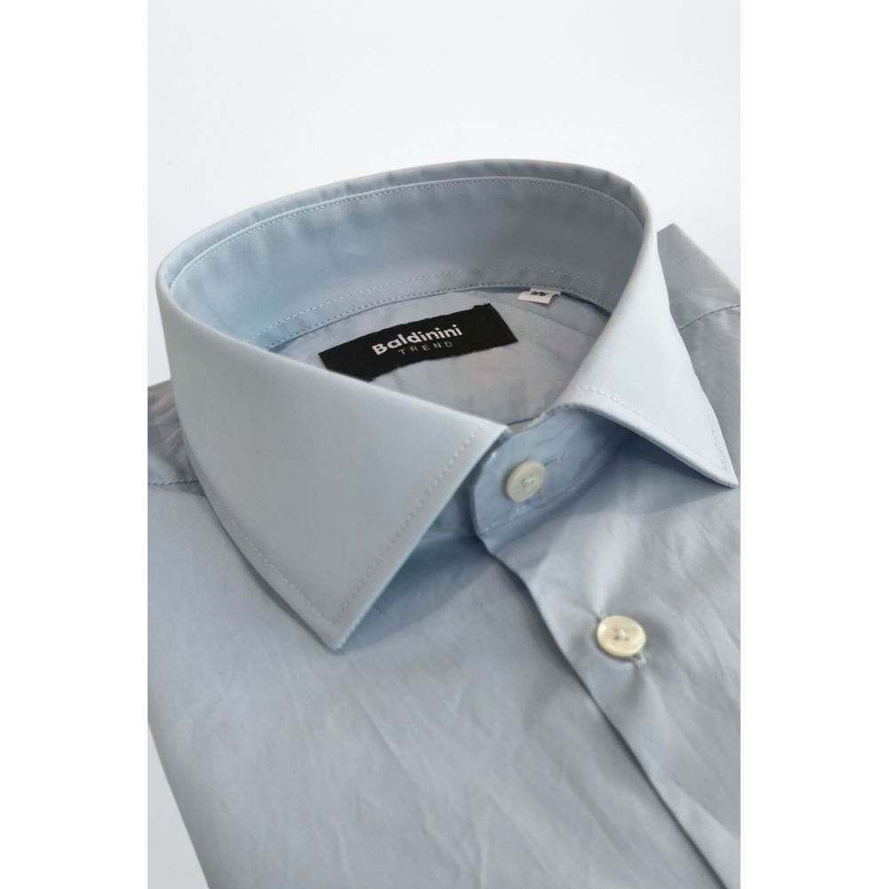 Baldinini Trend Light Blue Cotton Men Shirt
