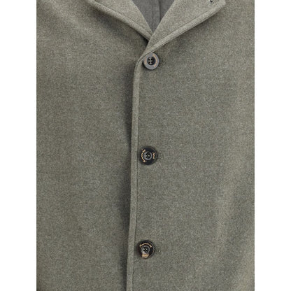Finamore Green Fleece Wool Coat