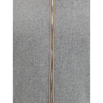 Brunello Cucinelli Gray Wool Full-Length Jacket