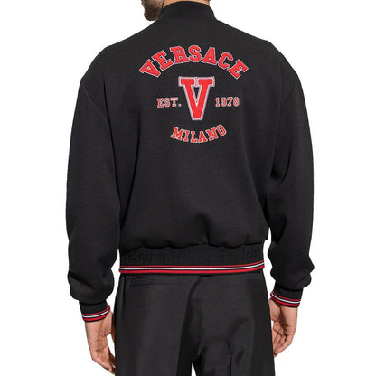 Versace Black Virgin Wool Bomber