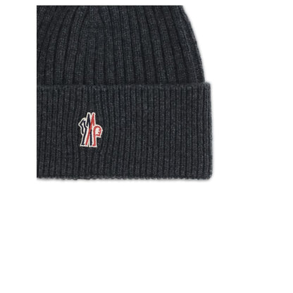 Moncler Grenoble Black Merino Wool Beanie