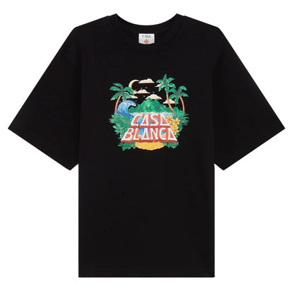 Casablanca Black Cotton T-Shirt