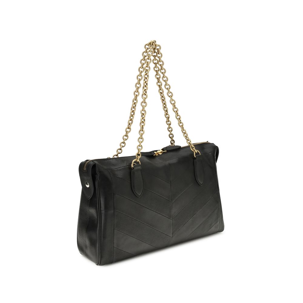 Valentino Garavani Black Lamb Leather Shoulder Bag