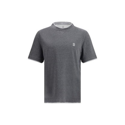 Brunello Cucinelli Gray Cotton T-Shirt