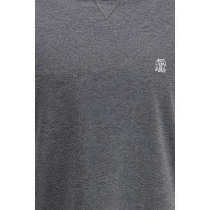 Brunello Cucinelli Gray Cotton T-Shirt