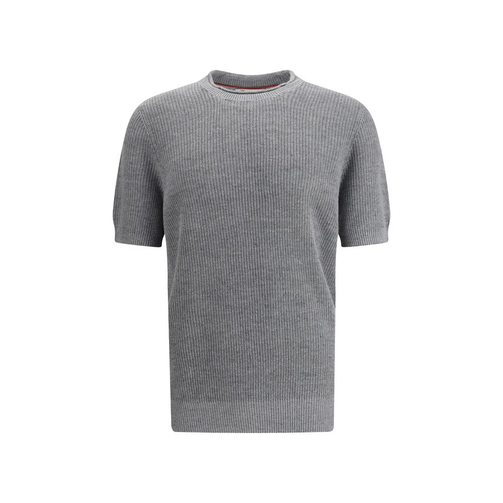 Brunello Cucinelli Gray Linen T-Shirt