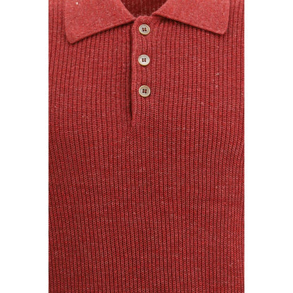 Brunello Cucinelli Red Cotton Dress Shirt