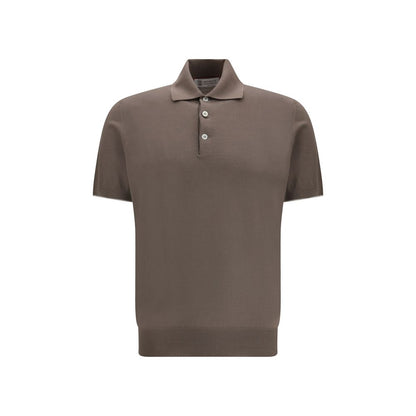 Brunello Cucinelli Brown Cotton Polo Shirt