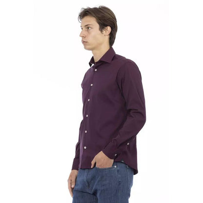 Baldinini Trend Bordeaux Cotton Dress Shirt
