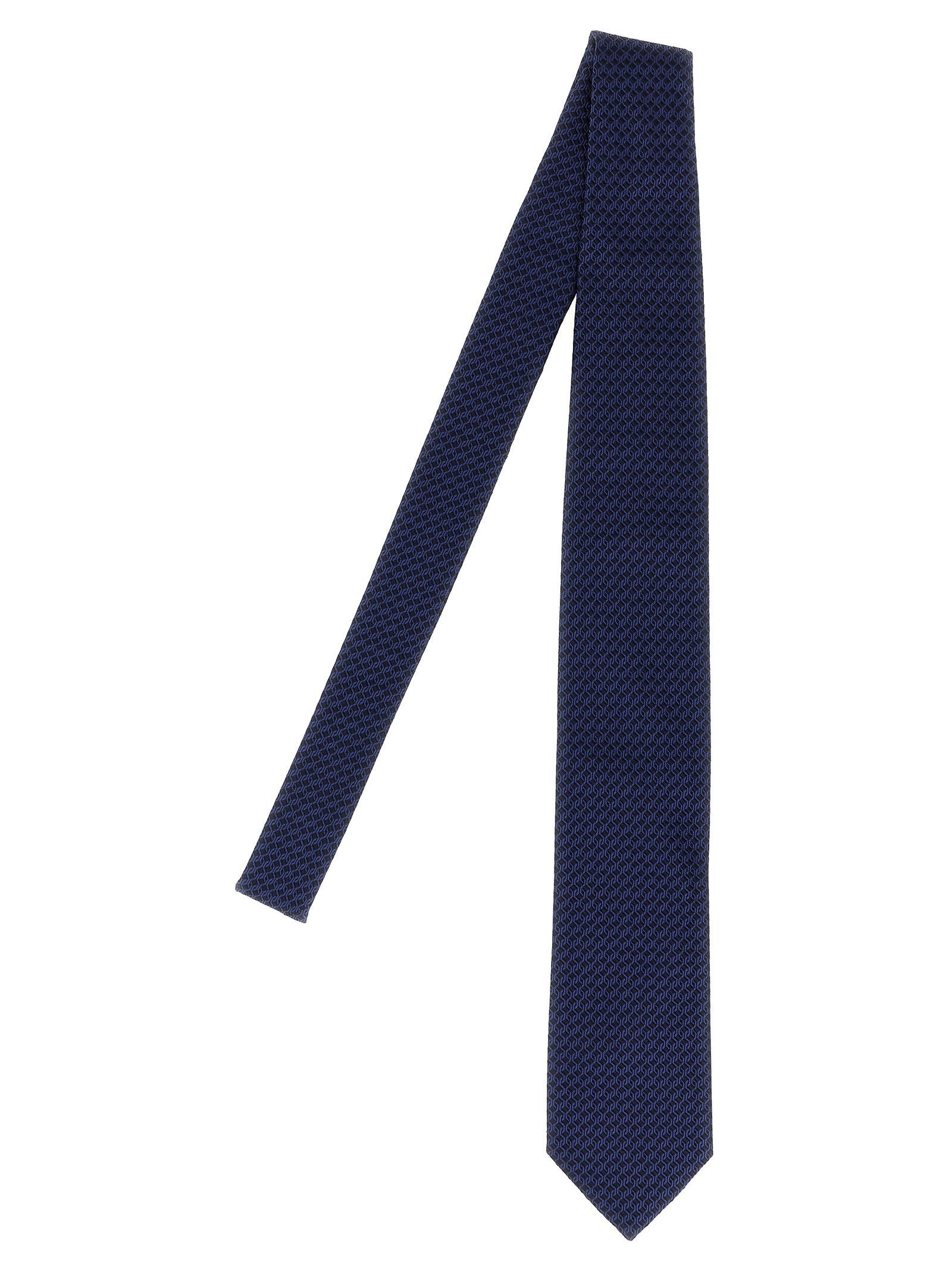 Pal Zileri Navy Blue Jacquard Silk Tie
