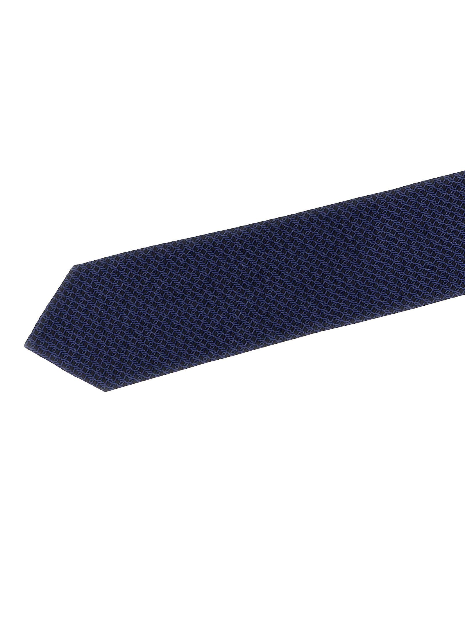 Pal Zileri Navy Blue Jacquard Silk Tie-thumbmail-3