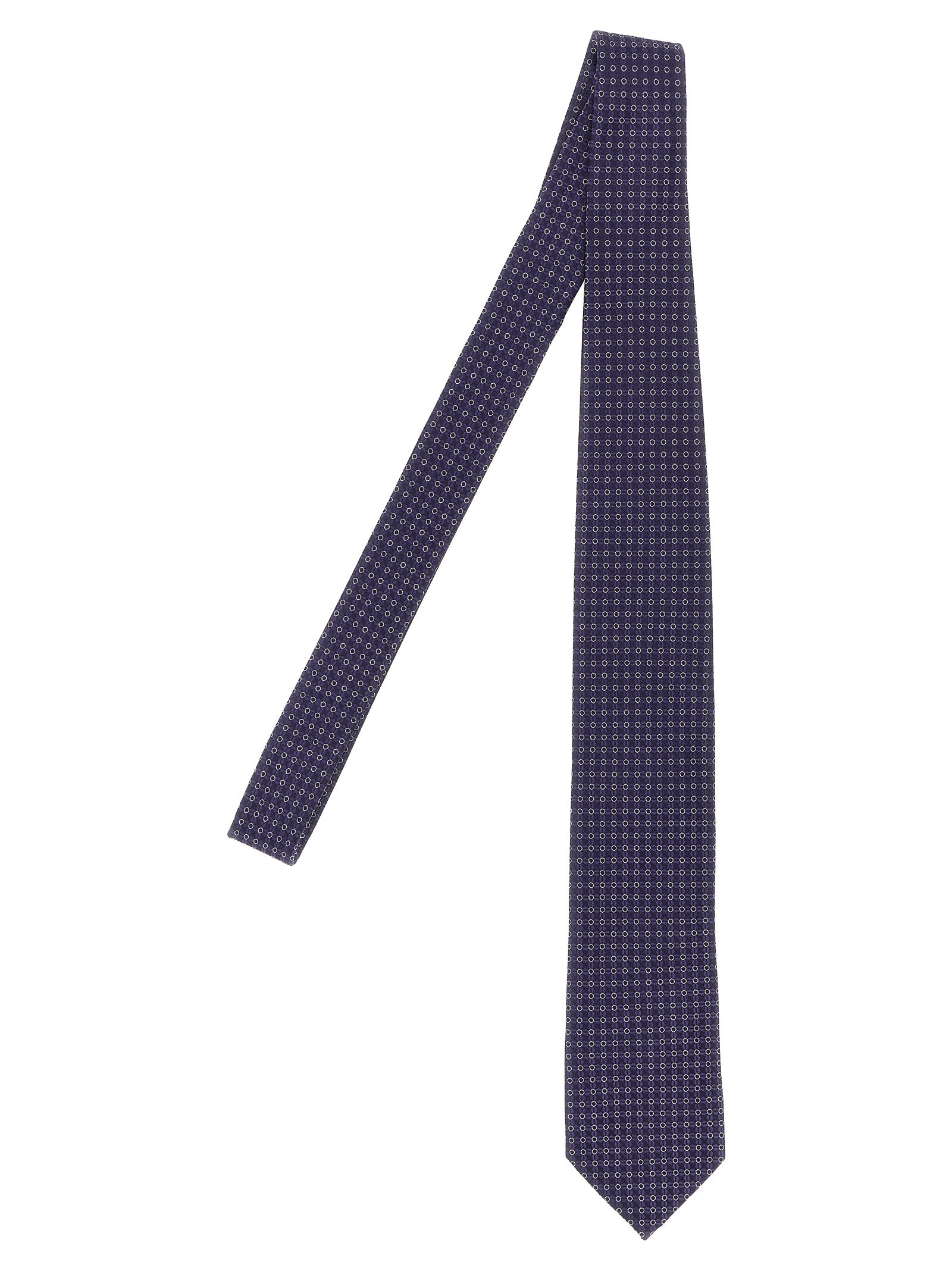 Pal Zileri Tie with Micro Pattern Silk Navy Blue