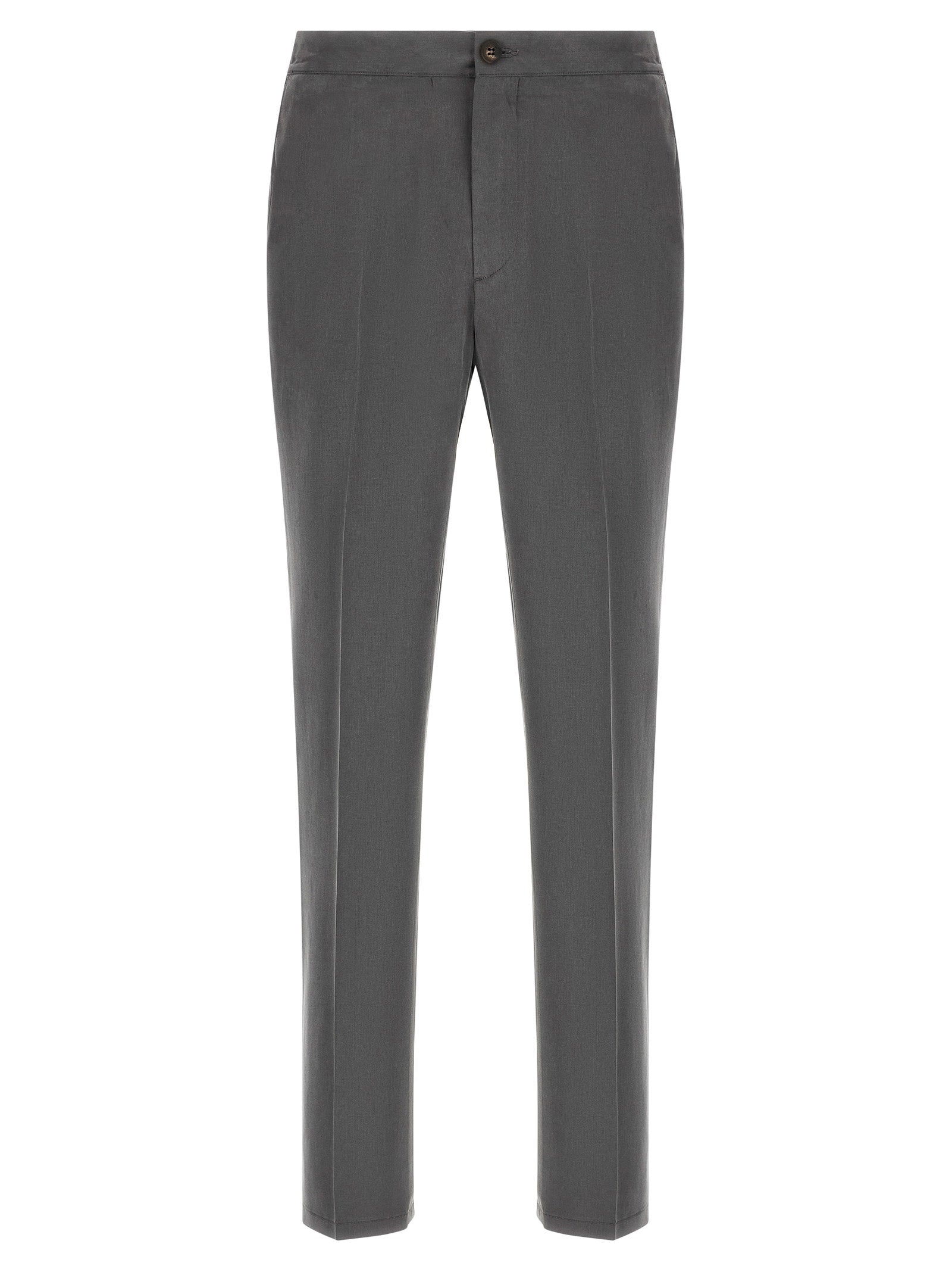 Pal Zileri Effortless lyocell pantalon grijs voorzijde
